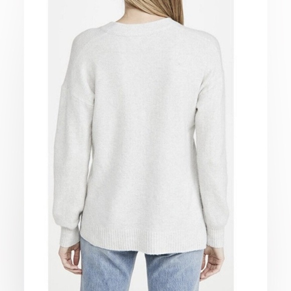 Madewell | Women's Bartlett V-Neck Pullover Sweater Coziest Yarn Heather Smoke L - Picture 3 of 11